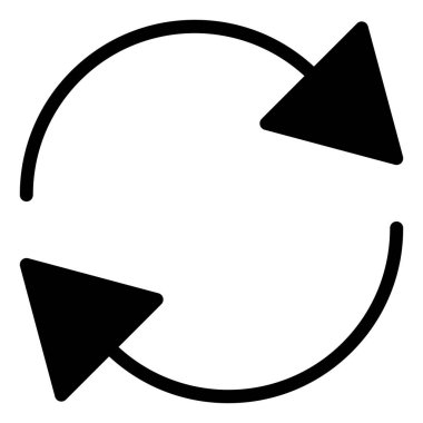 Beyaz arkaplanda izole edilmiş sembol vektör illüstrasyonunu döndür