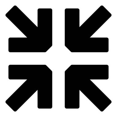 Beyaz arkaplanda izole edilmiş glyph ikon vektör illüstrasyonunu küçült