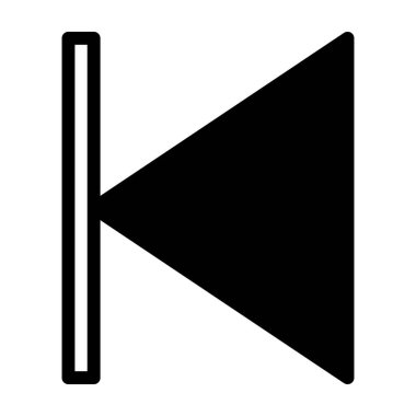 Beyaz arkaplanda izole edilmiş geri glyph simge vektör çizimi