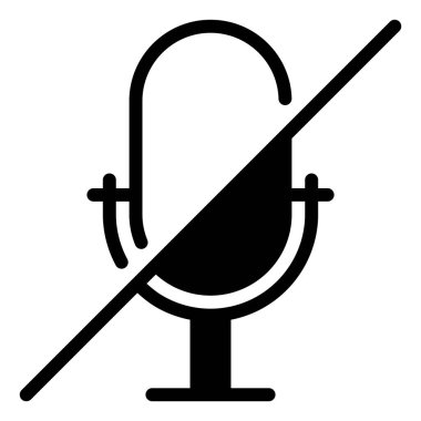 Beyaz arkaplanda izole edilmiş mikrofon simgesi vektör çizimi