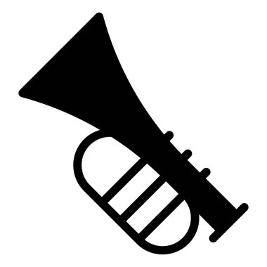 Trompet sembolü vektör çizimi beyaz arkaplanda izole edildi