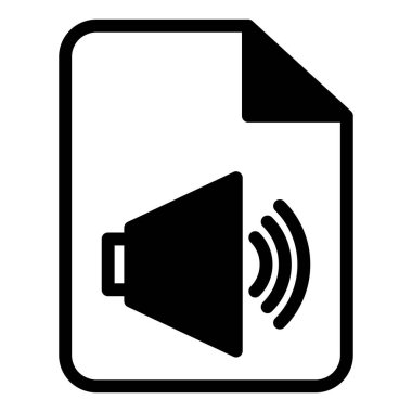 dosya glyph simgesi vektör çizimi beyaz arkaplanda izole edildi