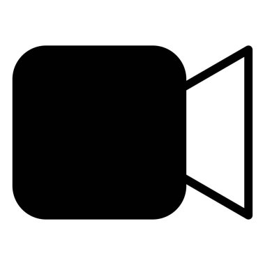 beyaz arkaplanda izole edilmiş video glyph simgesi vektör çizimi