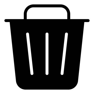 Çöp glyph simgesi vektör çizimi beyaz arkaplanda izole edildi