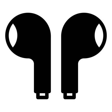 Kulaklık sembolü vektör çizimi beyaz arkaplanda izole edildi