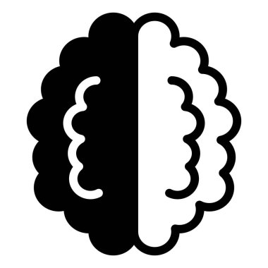 Beynin sembolü vektör çizimi beyaz arkaplanda izole edildi