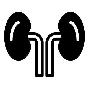 Böbrek glifleri simge vektör çizimi beyaz arkaplanda izole