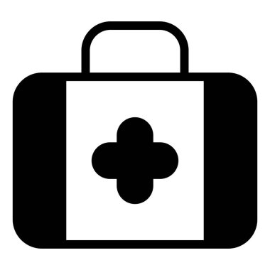 beyaz arkaplanda izole edilmiş bavul glyph ikon vektör çizimi