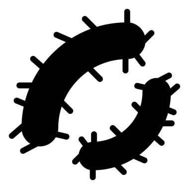 Beyaz arkaplanda izole edilmiş bakteri sembolü vektör çizimi