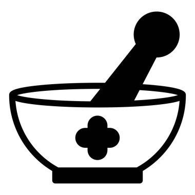 Havan kabartma simgesi vektör çizimi beyaz arkaplanda izole edildi