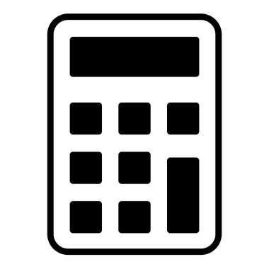 Hesap makinesi simge vektör çizimi beyaz arkaplanda izole edildi