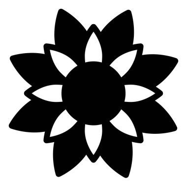 ayçiçeği sembolü vektör çizimi beyaz arkaplanda izole edildi