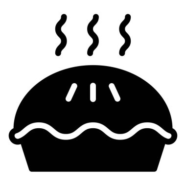 Pie glyph simgesi vektör çizimi beyaz arkaplanda izole edildi