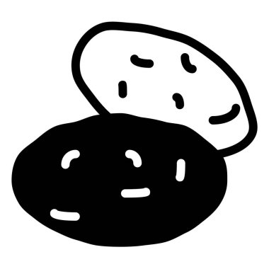 Patates sembolü vektör çizimi beyaz arkaplanda izole edildi