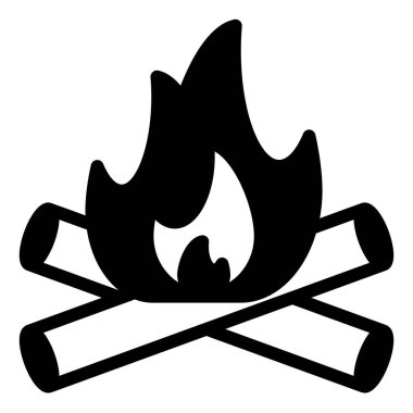 beyaz arkaplanda izole edilmiş şenlik ateşi sembolü vektör çizimi