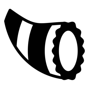 Beyaz arkaplanda izole edilmiş cornucopia glyph ikon vektör çizimi