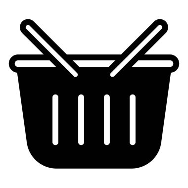 Beyaz arkaplanda izole edilmiş sepet sembol vektör çizimi