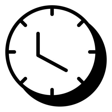 Saat sembolü vektör çizimi beyaz arkaplanda izole edildi