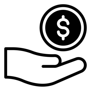 para glyph simgesi vektör çizimi beyaz arkaplanda izole edildi