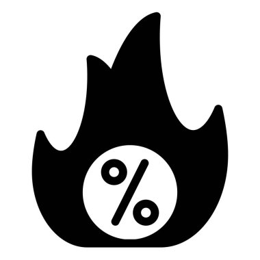 ateş glyph simgesi vektör çizimi beyaz arkaplanda izole edildi