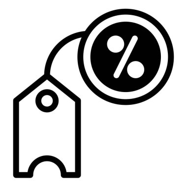 İndirim sembolü vektör illüstrasyonu beyaz arkaplanda izole edildi