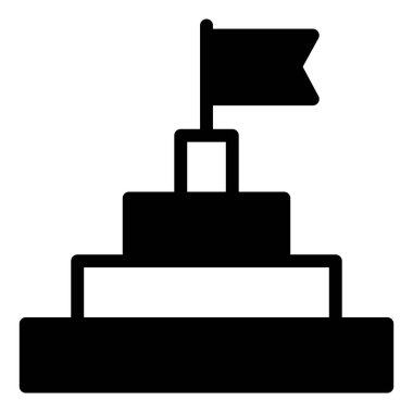 hedef glyph simgesi vektör çizimi beyaz arkaplanda izole edildi