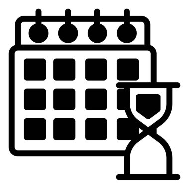 Süre bitiş tarihi simgesi vektör çizimi beyaz arkaplanda izole edildi