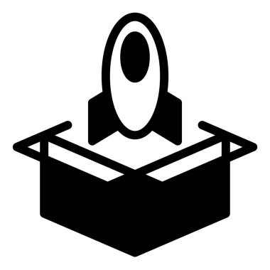 beyaz arkaplanda izole edilmiş kutu glyph simgesi vektör çizimi