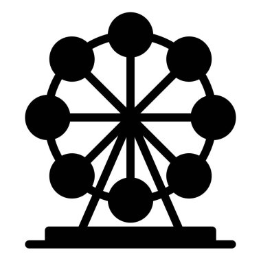 beyaz arkaplanda izole edilmiş ferris glyph ikon vektör çizimi