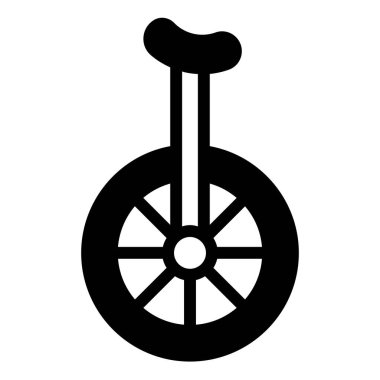 Beyaz arkaplanda izole edilmiş tek tekerlekli sembol vektör çizimi