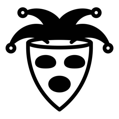 beyaz arkaplanda izole edilmiş maske glyph simgesi vektör çizimi