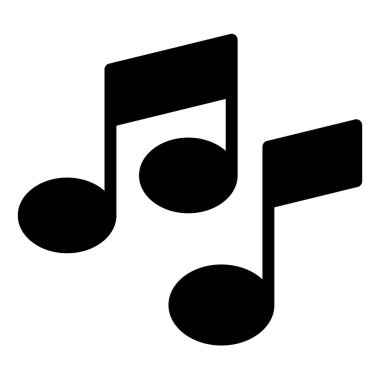 Beyaz arkaplanda izole edilmiş müzik sembolü vektör illüstrasyonu