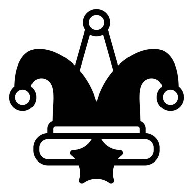 Palyaço şapkası sembolü vektör çizimi beyaz arkaplanda izole edildi