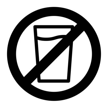 Beyaz arkaplanda izole edilmiş içki sembolü vektör çizimi yok