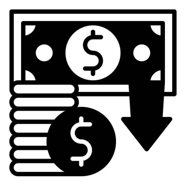 Dolar sembolü vektör çizimi beyaz arkaplanda izole edildi