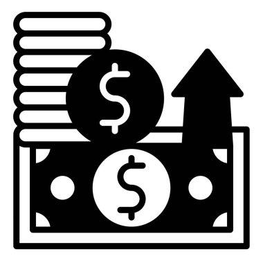Dolar sembolü vektör çizimi beyaz arkaplanda izole edildi