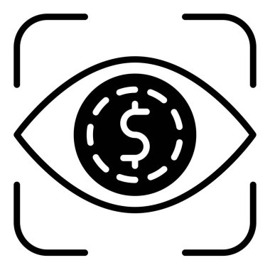 Beyaz arkaplanda izole edilmiş göz glifleri ikon vektör çizimi