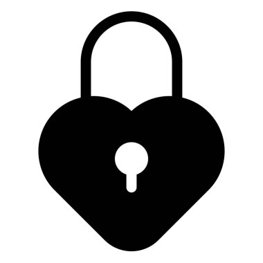 asma kilit aşk sembolü vektör çizimi beyaz arkaplanda izole