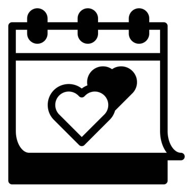 takvim aşk sembolü vektör illüstrasyonu beyaz arkaplanda izole edildi