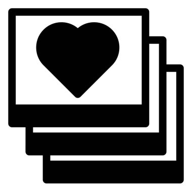 albüm glyph simgesi vektör çizimi beyaz arkaplanda izole edildi