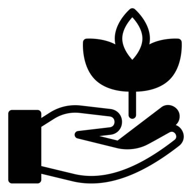 Beyaz arkaplanda izole edilmiş büyüyen glyph simgesi vektör çizimi