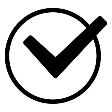 Beyaz arkaplanda izole edilmiş kutucuk sembolü vektör illüstrasyonunu işaretle