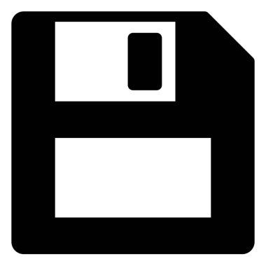 Beyaz arkaplanda izole edilmiş glyph ikon vektör illüstrasyonunu kaydet