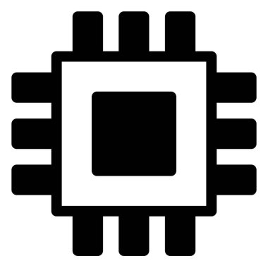 çip glyph simgesi vektör çizimi beyaz arkaplanda izole edildi