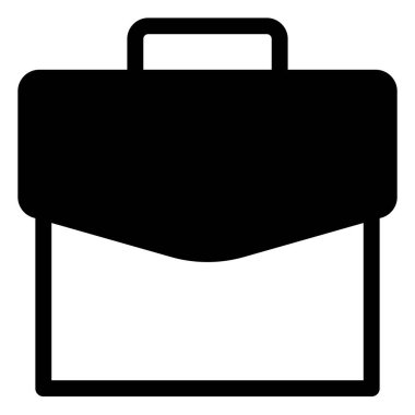 beyaz arkaplanda izole edilmiş evrak çantası sembolü vektör illüstrasyonu