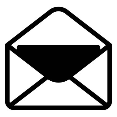 Zarf glyph simge vektör çizimi beyaz arkaplanda izole edildi