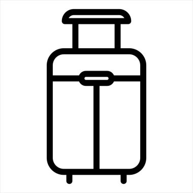 bavul çizgisi simgesi çizimi beyaz arkaplanda izole edildi