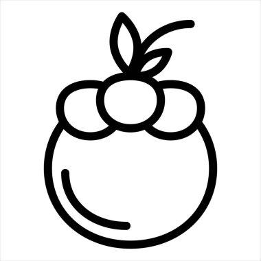 Mangosteen çizgi simgesi vektör çizimi beyaz arkaplanda izole edildi