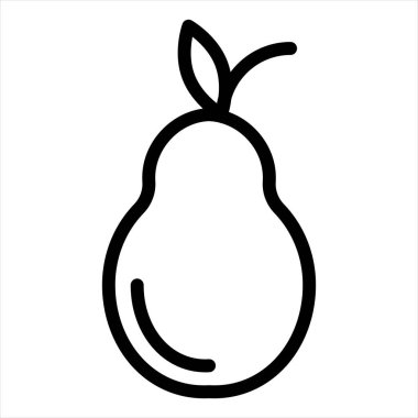 avokado çizgisi simgesi çizimi beyaz arkaplanda izole edildi