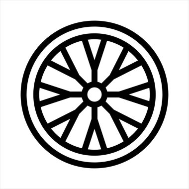 tekerlek çizgisi simgesi çizimi beyaz arkaplanda izole edildi